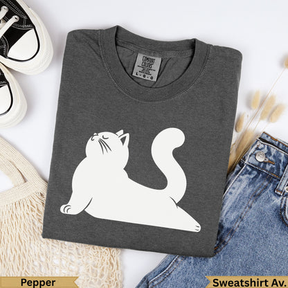 Dark grey t-shirt with white cat graphic and "Pepper" text.