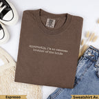 Brown Comfort Colors sweatshirt with "apparently, i'm an awesome brother of the bride" text.