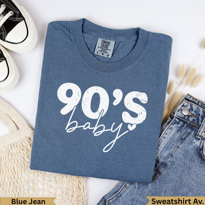 Blue Jean Comfort Colors 90's baby sweatshirt.
