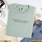 Sage green Comfort Colors sweatshirt with "apparently, I'm an awesome father of the bride" text.