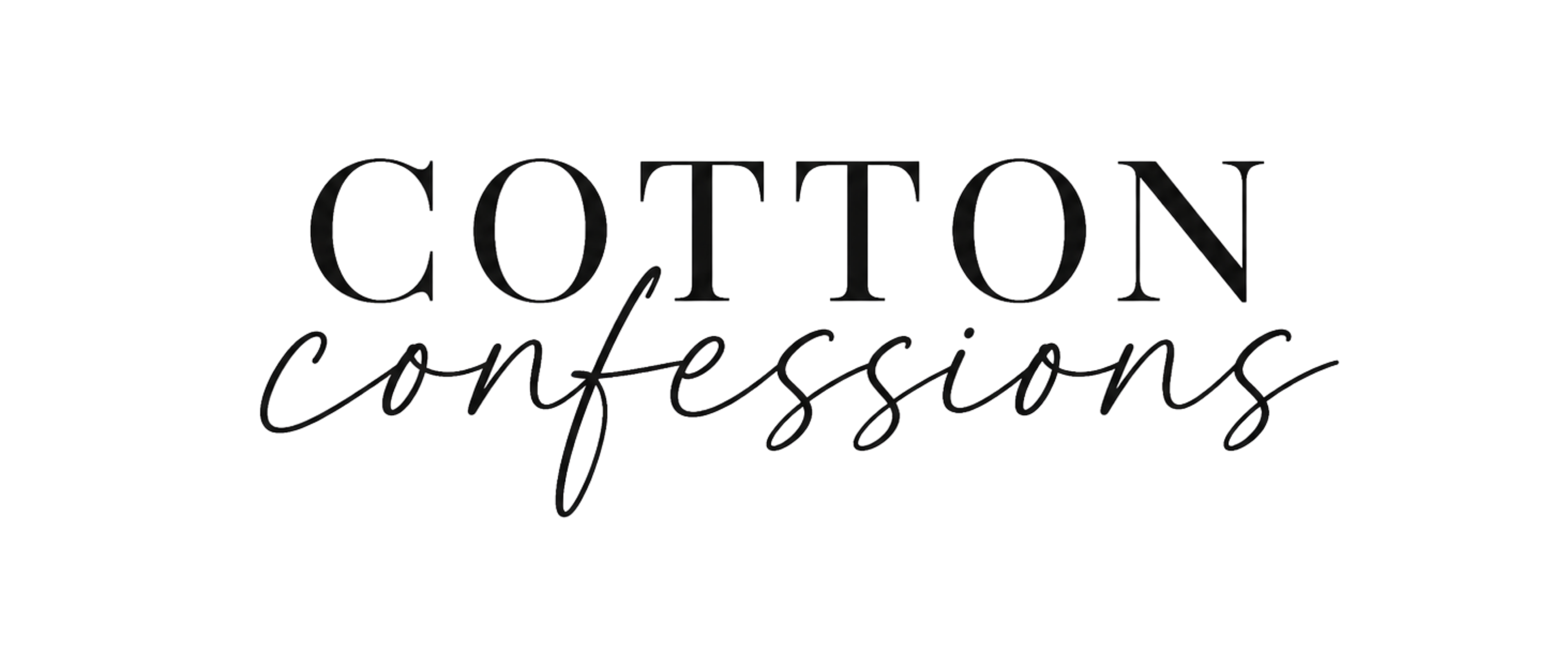 Brand name 'Cotton Confessions' in black text on a white background